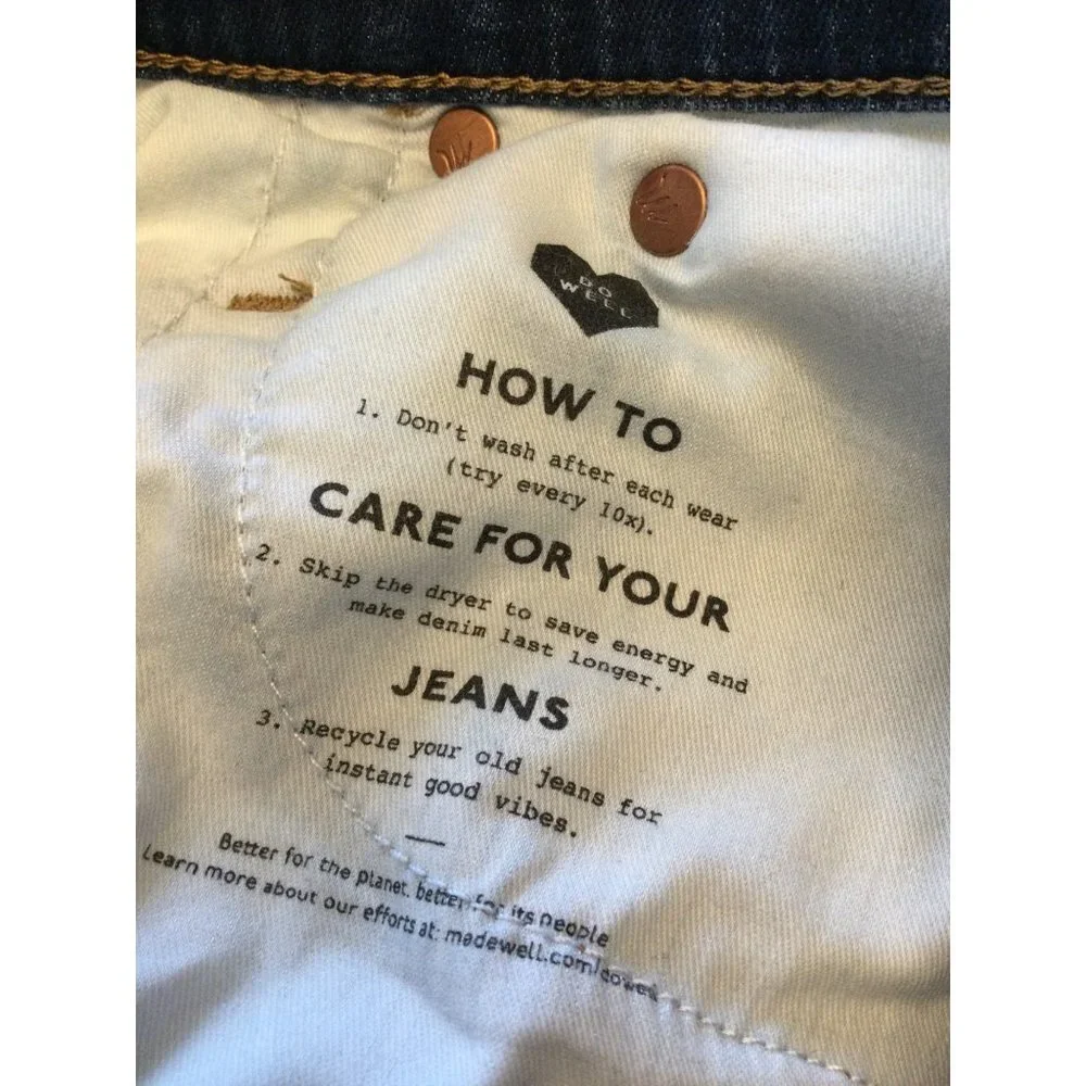 Madewell Women's High-Rise Denim Shorts Cut-Off Cuffed Hem Pockets Size 28